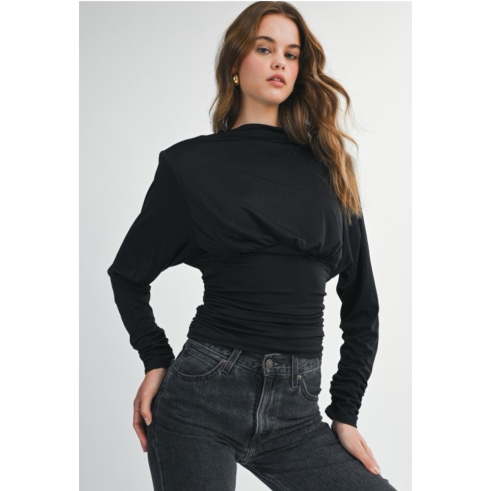 Mable Elegant Black Women's Top